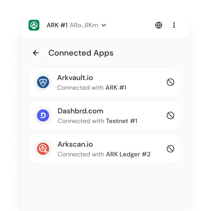Control App Connections Screen